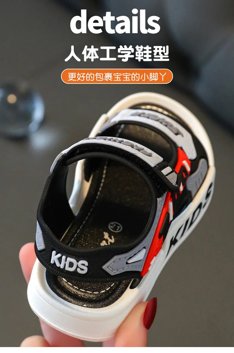 Sandalias 23 garçon mode enfant sandales été enfants baskets anti-dérapant semelle souple chaussures de plage décontractées enfant chaussures zapatos niña