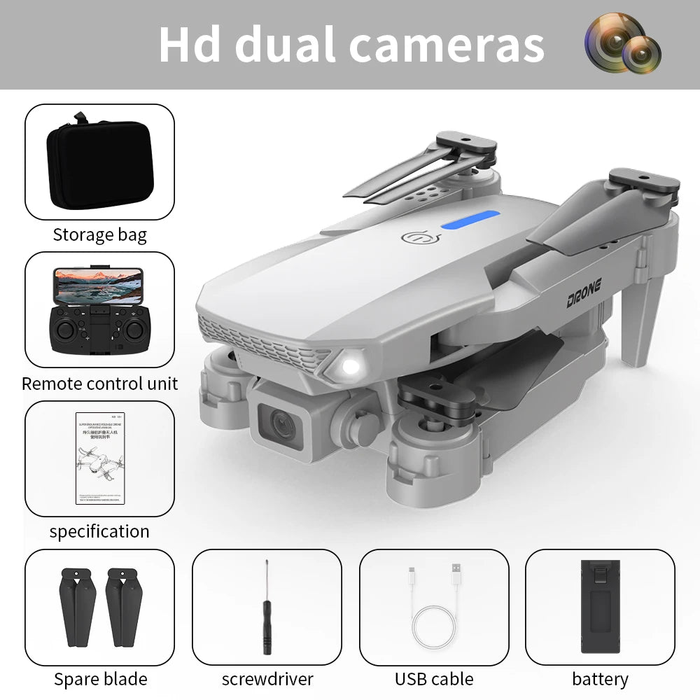 2025 E88 Pro Drone professionnel HD 4K RC avion double caméra localisation du flux optique RC quadrirotor avion hélicoptère garçon jouet