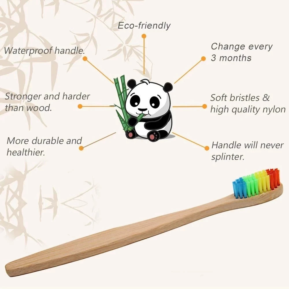 Brosses à dents en bambou 100 pièces brosse à dents réutilisable écologique adulte brosse à dents souple en bois écologique végétalien