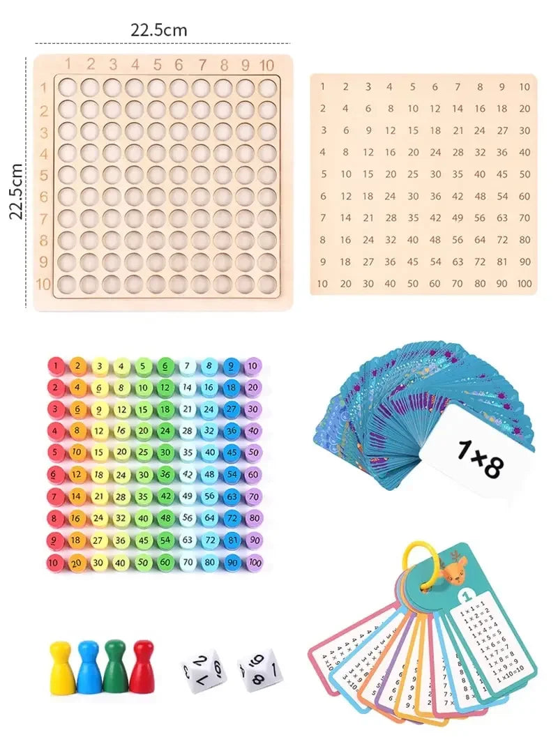 Jouets éducatifs en bois Montessori pour enfants, jouets mathématiques pour bébés, Table de Multiplication 99, outils pédagogiques d'arithmétique, cadeaux pour enfants