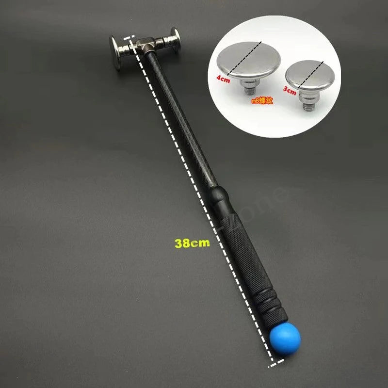 Car dent removal hammer, body repair, impact leveling hammer, replaceable traceless repair tool, carbon fiber and stainless steel