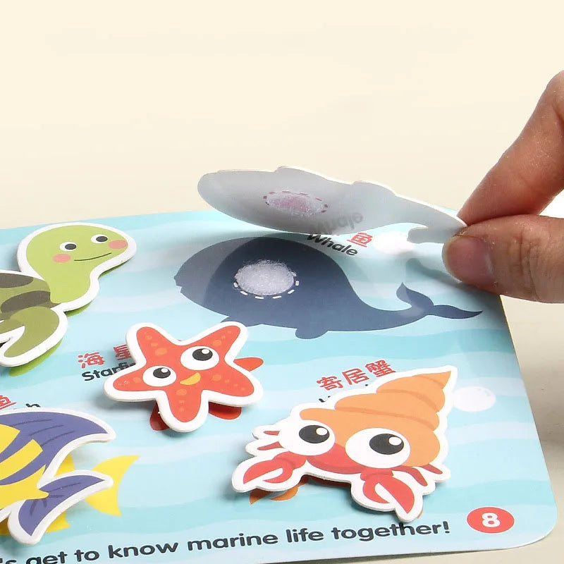 Livre occupé Montessori pour enfants en bas âge, jouets éducatifs pour bébés, livre silencieux, chiffres d'animaux, puzzle assorti