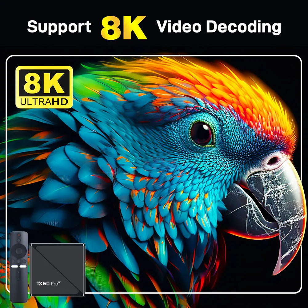 Smart TV Box TX60 PRO Android 24 TV Box 14K 2.4G 5G double WiFi 6 décodeur lecteur multimédia vidéo maison décodeur intelligent