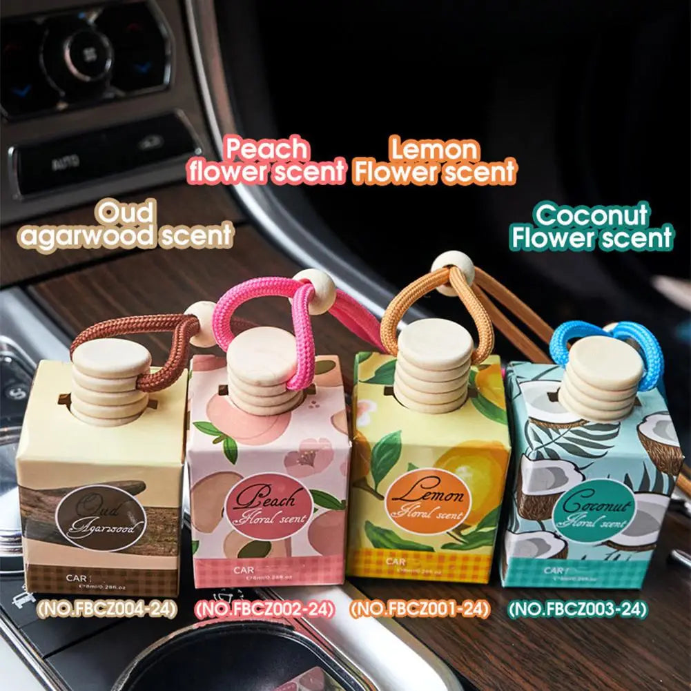 Diffuseur d'aromathérapie pour voiture, bouteille en verre suspendue, désodorisant automatique pour huiles essentielles, décor d'ornement de parfum de voiture naturel