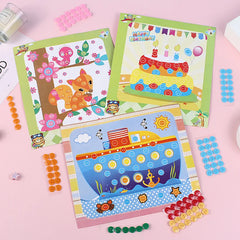 Enfants autocollants faciles à poser jouets bouton/pompon/diamant éducation précoce enfants Puzzle à la main peinture créative 3-6 ans cadeaux TMZ