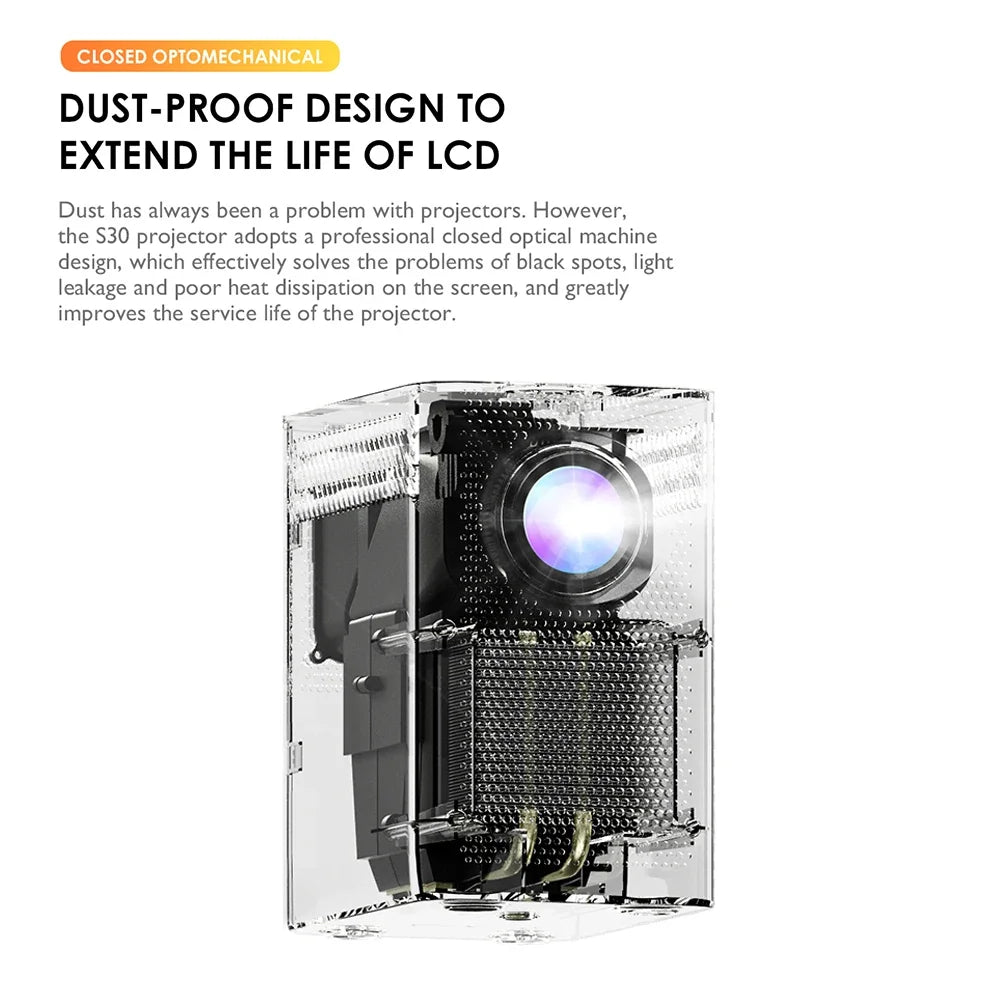 S30MAX Android Wifi 4k projecteur Portable intelligent avec WiFi et Bluetooth poche extérieure 4K 9500L Android 7.0 projecteur