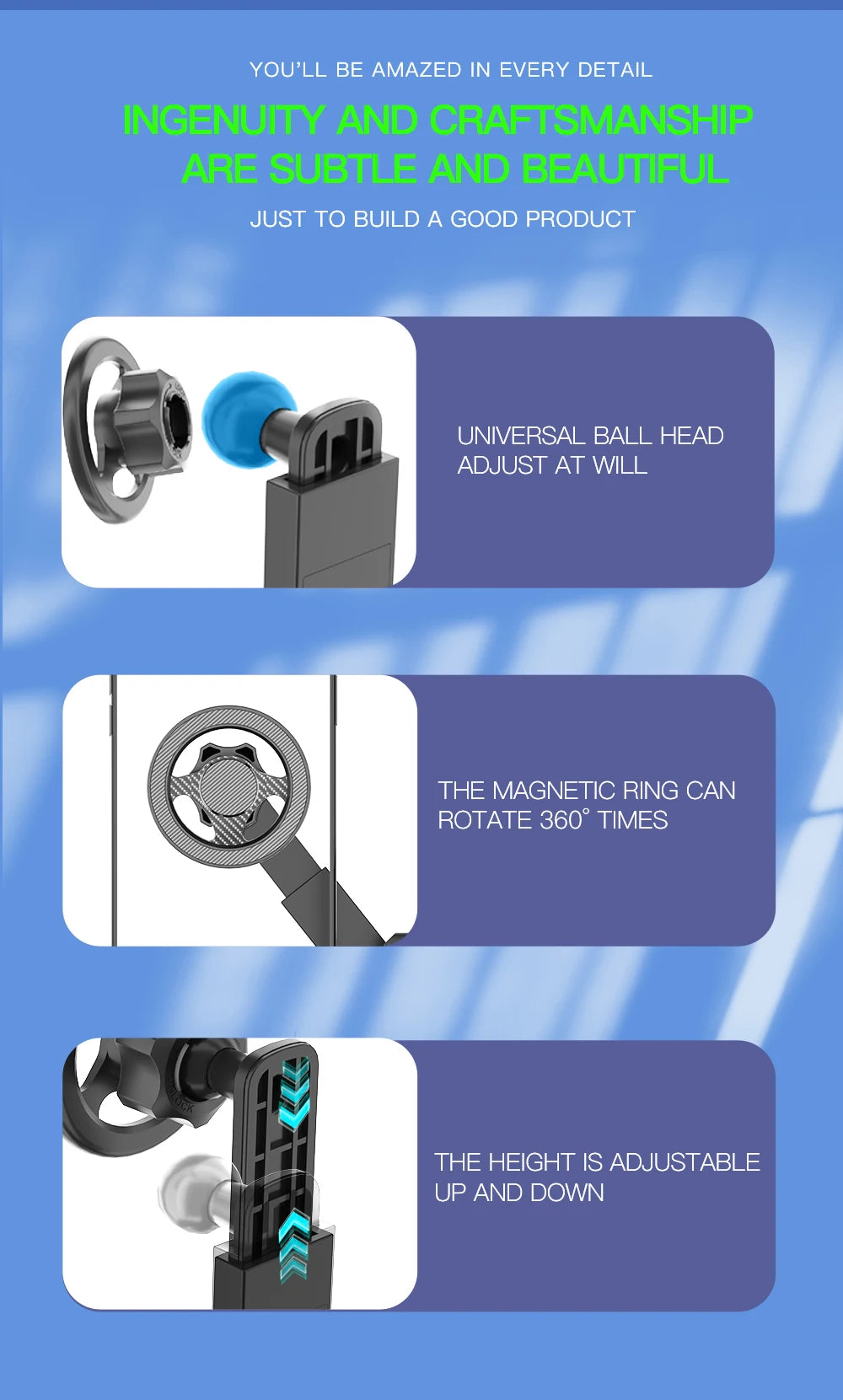 Support de téléphone portable pour écran d'affichage monté sur voiture, Rotation libre à 360 degrés, support pliable utilisé pour voiture et véhicule électrique