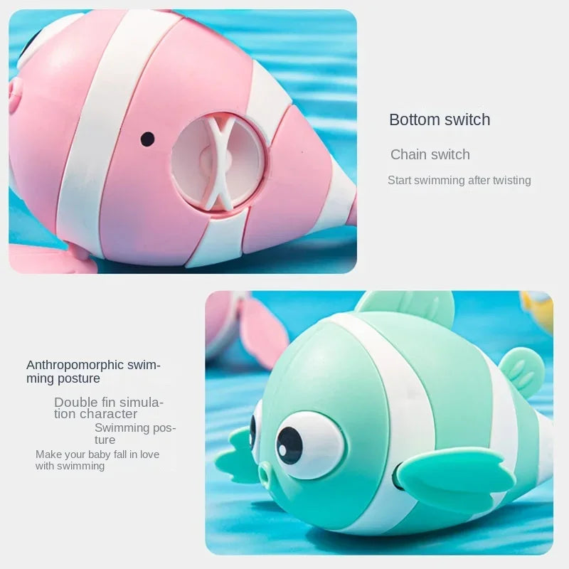 Jouets de Bain pour Bébé, Poisson de Natation Mignon, Animal de Dessin Animé Flottant, Jeu d'Eau Classique, pour les Tout-Petits, Tendance