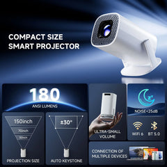 P30PRO Android 14 Mini projecteur intelligent prend en charge 4K HD vidéo WiFi 6 BT5.0 natif 720p Home cinéma projecteur Portable extérieur
