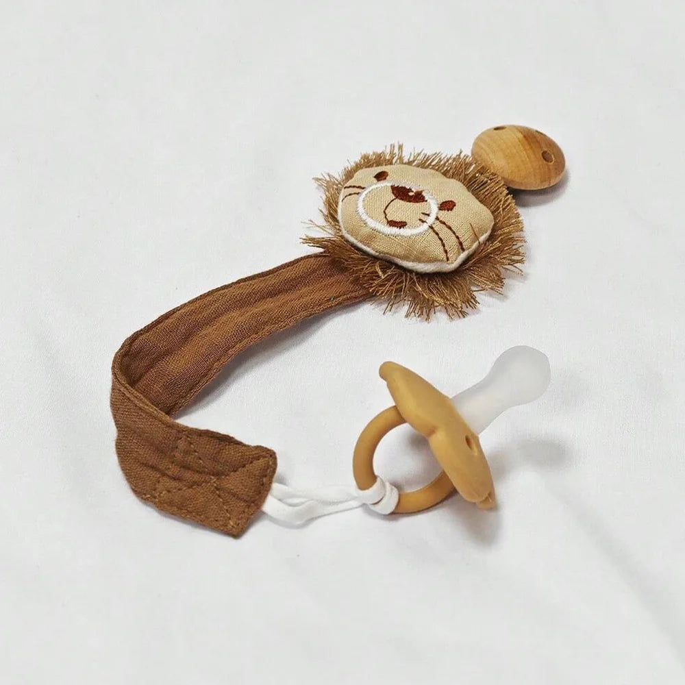 Attache-sucette pour bébé, 1 pièce, chaîne de sucette en bois de coton pour nouveau-né, porte-tétine pour tétine, matériau écologique