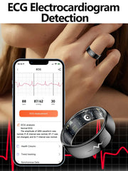 Haut de gamme ECG sang oxygène santé anneau intelligent fréquence cardiaque pression artérielle moniteur de sommeil anneaux 5ATM étanche plusieurs Modes de Sport