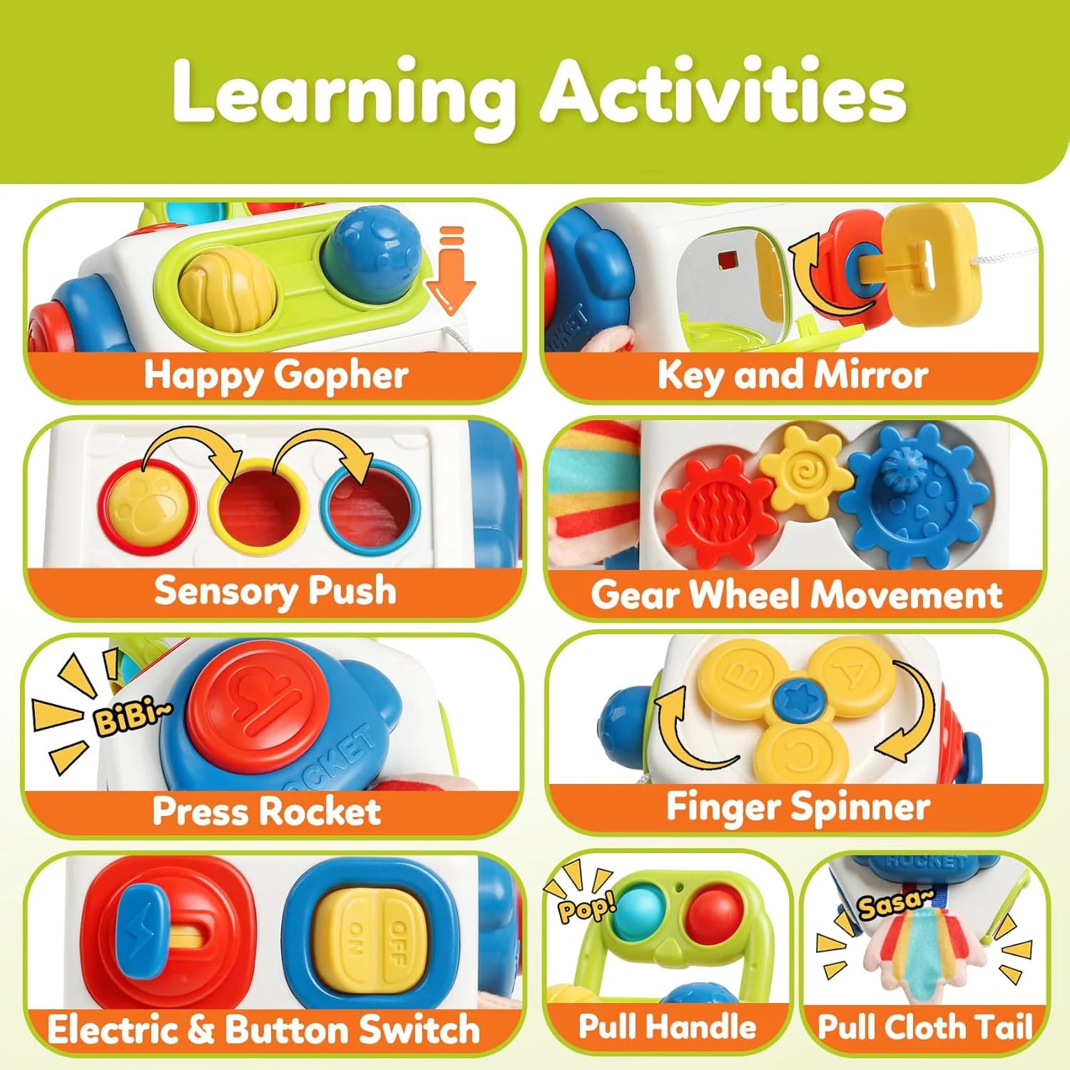 Cube occupé Montessori, jouets pour activités sensorielles pour tout-petits, planche occupée, apprentissage éducatif précoce, jouets de voyage, cadeau pour enfants