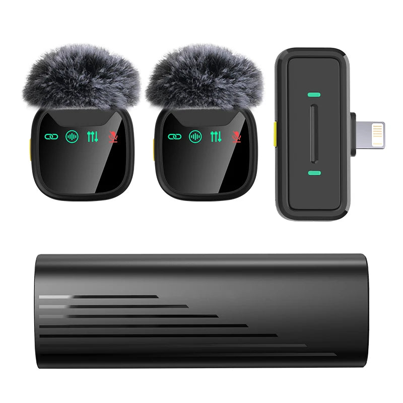 Mini Microphone sans fil professionnel avec étui de chargement de tiroir pour iPhone Android double Microphone Lavalier pour l'enregistrement vidéo