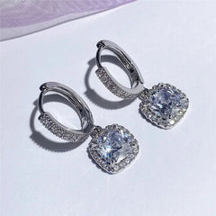 Boucles d'oreilles en argent 925 avec pierres précieuses et diamants pour femmes, bijoux en cristal, goutte d'oreille, cadeau d'anniversaire