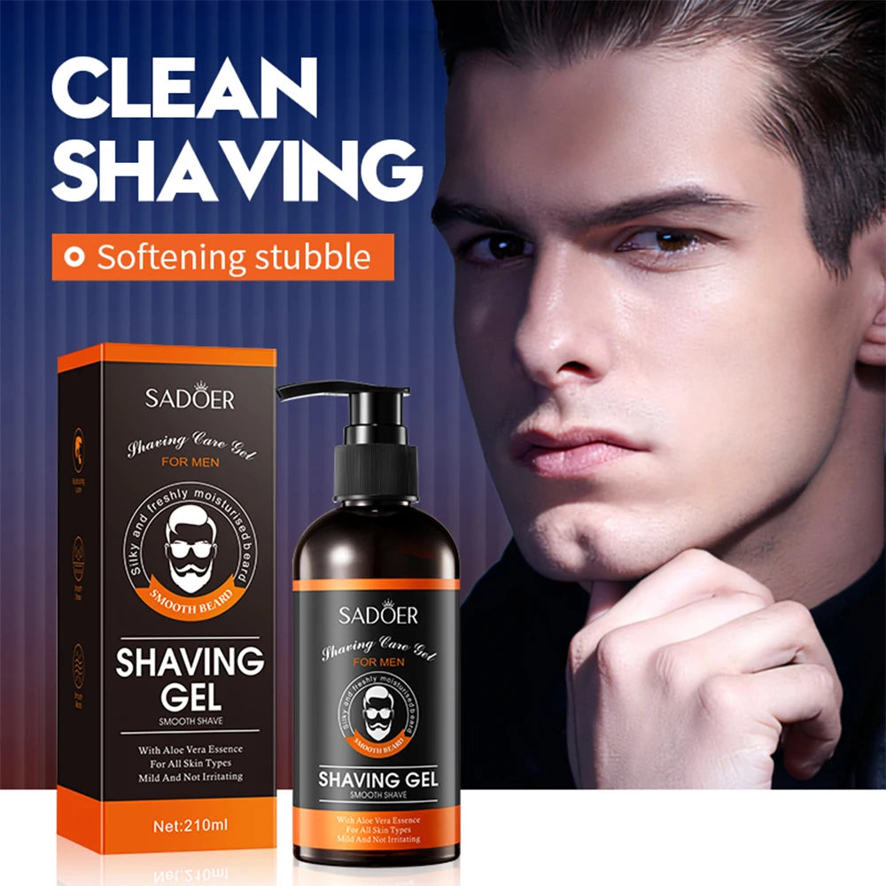 2 pièces hommes indolore propre hydrater lisse soin de la barbe Gel de rasage Gel de rasage Non irritant adoucir favoris les favoris barbe crème de rasage