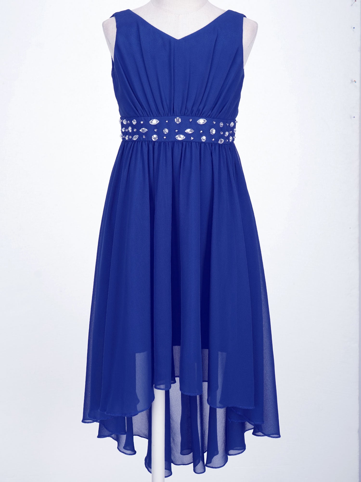 Robe perlée pour filles, élégante, brillante, rose, pour adolescentes, pour cérémonie de première Communion, ourlet Hi-Lo, fleur de demoiselle d'honneur