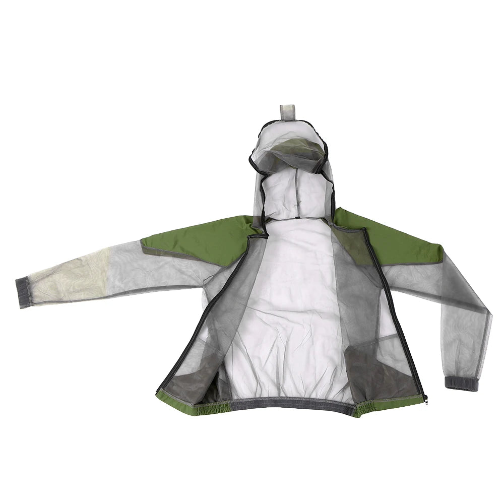 Outdoor mosquito-repellent jacket, Olympic-sized mesh hooded jacket, fishing and camping jacket, insect protection, mesh shirt, gloves and pants