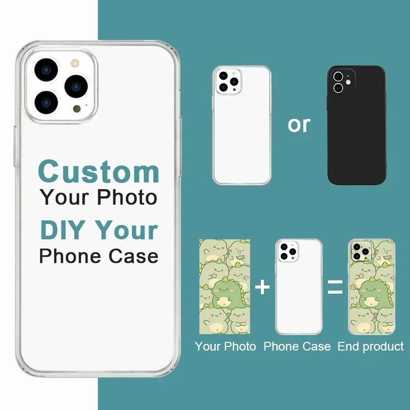 Creative custom phone case for iPhone, personalized photo case for iPhone 16, 15, 14, 13, 12, 11 Pro Max, Mini, X, XS, Poly, 8, 7 Plus, SE, Design