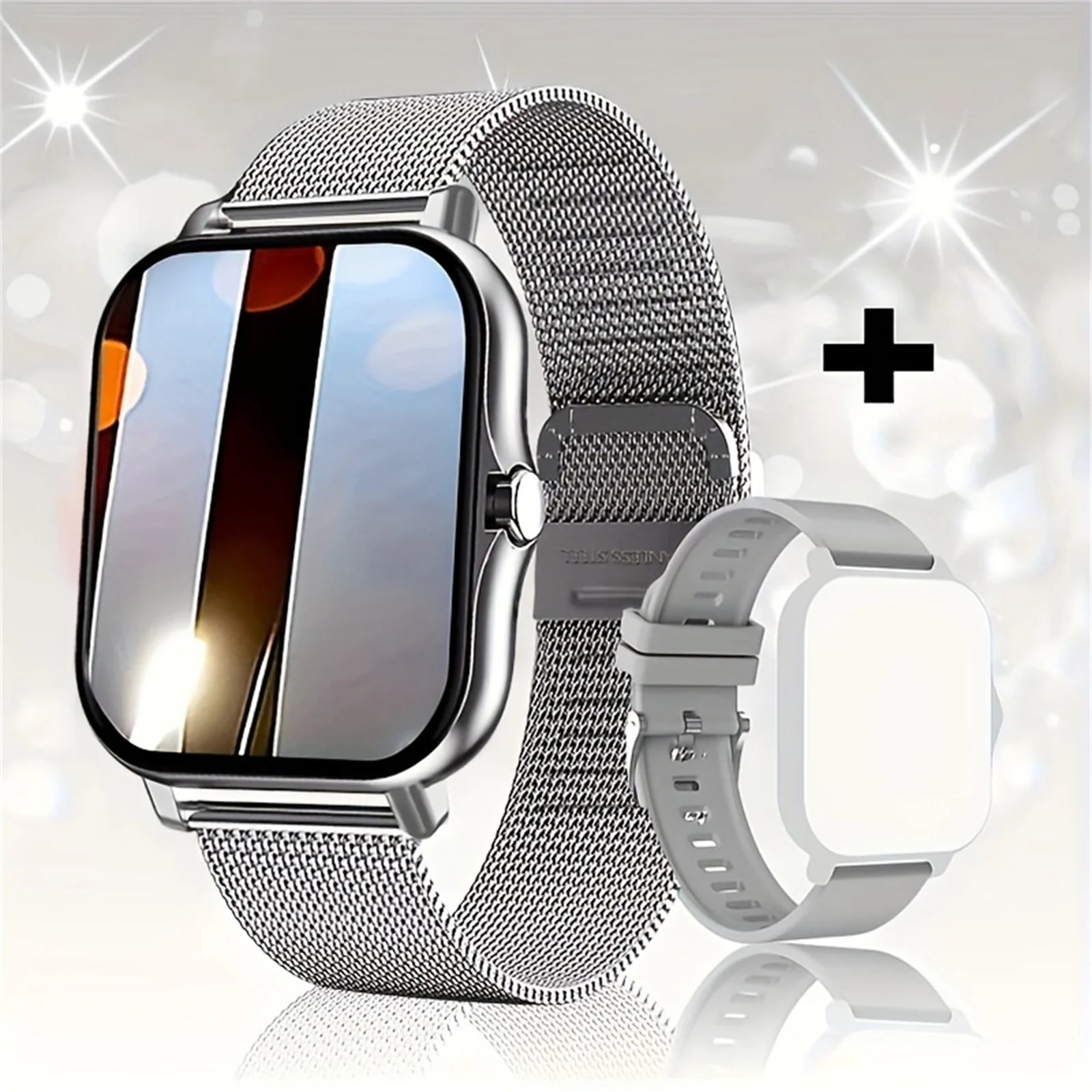 Montre intelligente, appel/cadran sans fil, rappels d'application multiples, adaptée aux hommes et aux femmes, montre de sport, Compatible avec IPhone/Andrio