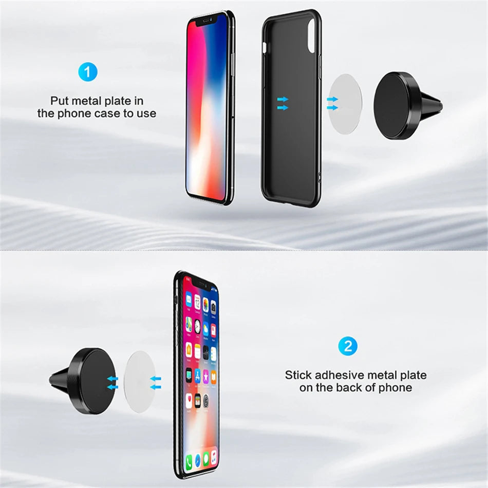 Support de téléphone magnétique universel pour voiture, pour tous les téléphones pour iPhone Xiaomi, Support magnétique pour grille d'aération, Support de téléphone portable GPS