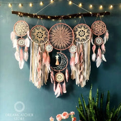 5-piece/set Boho dreamcatcher home decor macrame dreamcatcher wall hangings moon Ramadan dreamcatcher children's nursery ornament