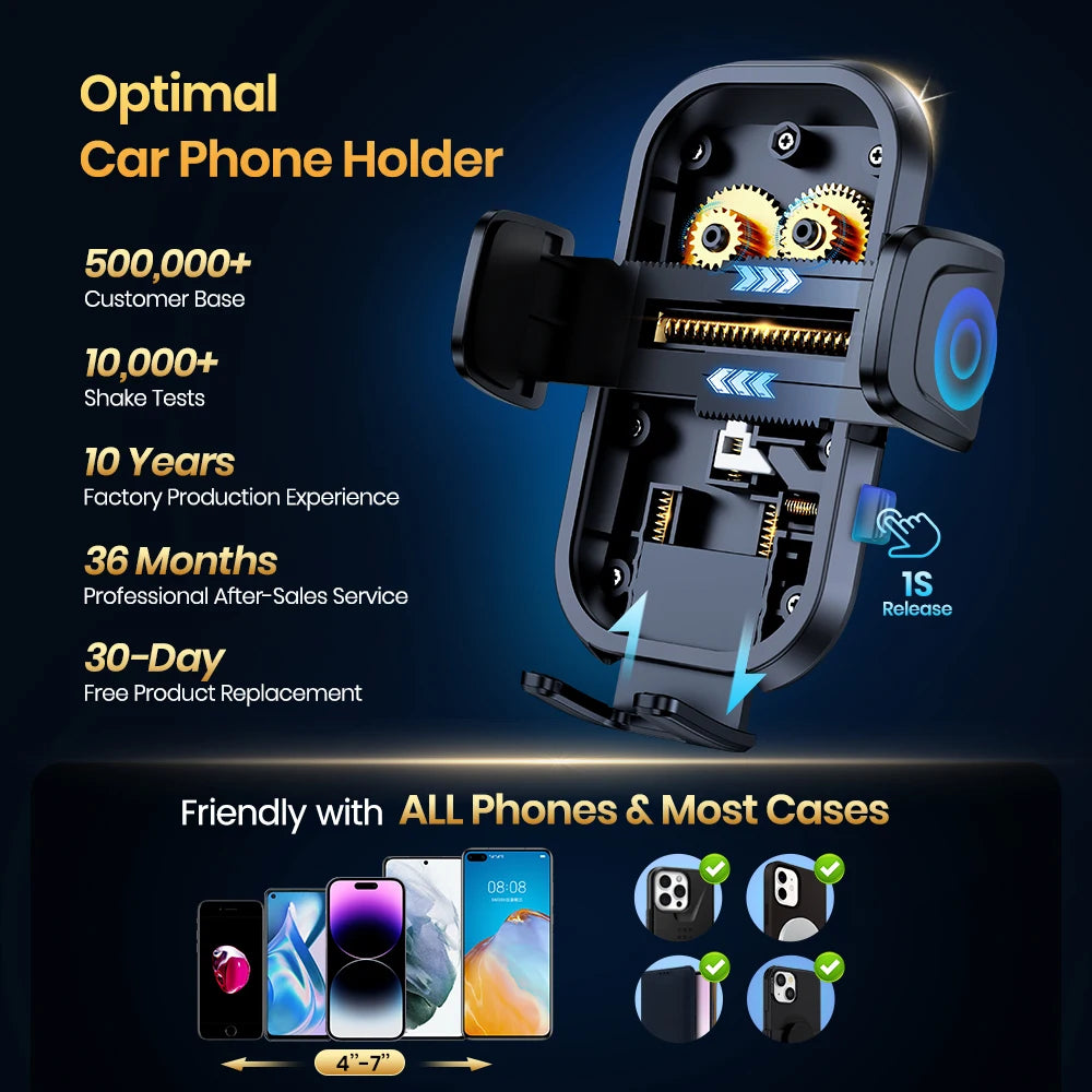 TOPK Support Téléphone Voiture,  Porte Téléphone Rotatif à 360 Degrés pour Grille D'aération de Voiture GPS pour Smartphone iPhone Android