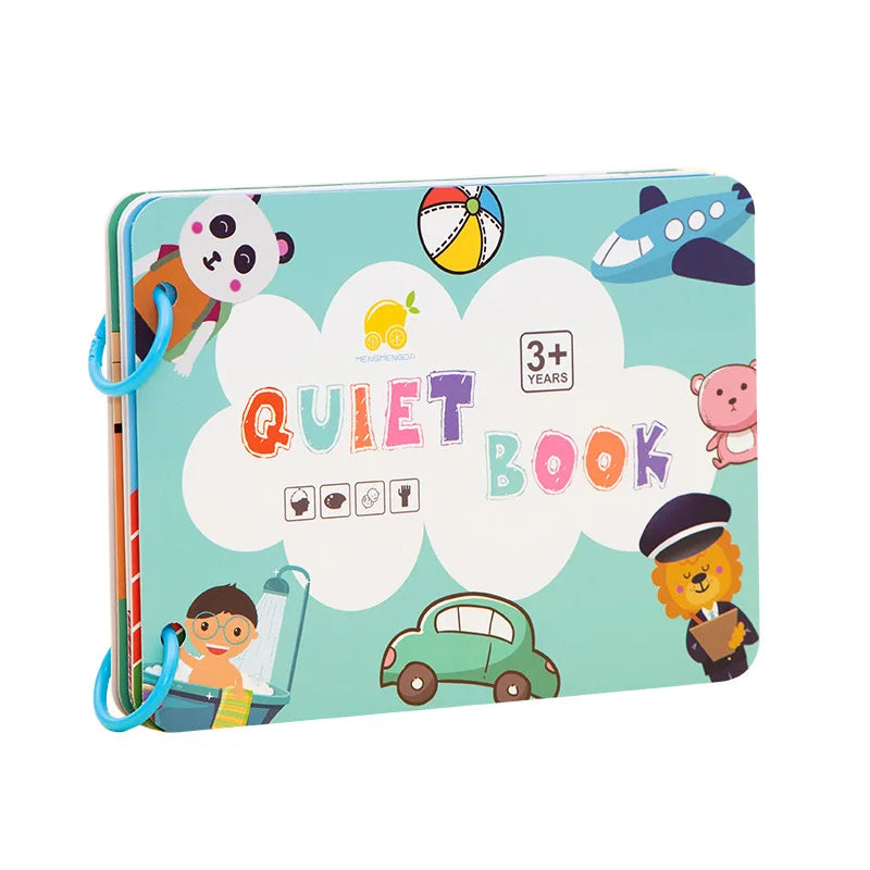 Livre silencieux, jouets d'activité éducative pour enfants, carte occupée à plusieurs reprises, pâte, Puzzle assorti, livres de Cognition, jeu Montessori pour bébé