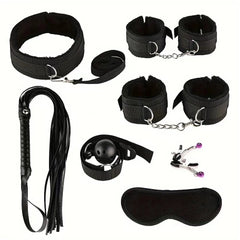Kits de jouets sexuels BDSM, ensemble de Bondage en peluche, menottes, jeux sexuels, fouet Gag, pinces à tétons, jouets pour Couples, accessoires exotiques, sans vibrateur