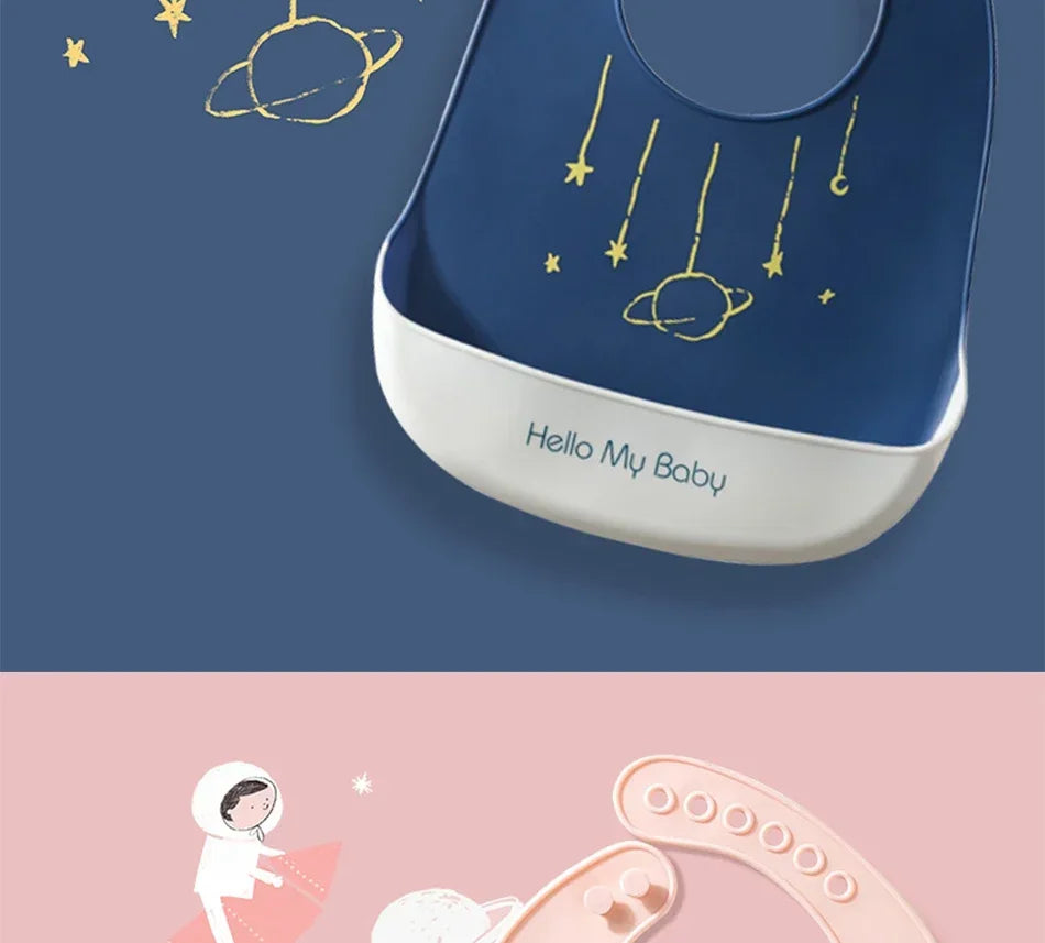 Bavoirs en Silicone souple pour bébés garçons et filles, bavoir imperméable pour nourrissons, tabliers de dessin animé pour nouveau-nés, bavoirs pour tout-petits, tissus pour rots, Bandana