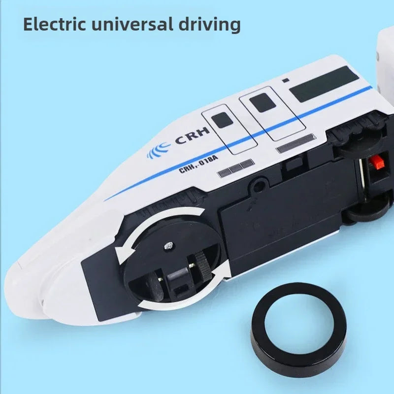 Train ferroviaire à grande vitesse pour enfants, jouet de voiture électrique, modèle de lumière sonore, jouets éducatifs pour garçons et filles, cadeau