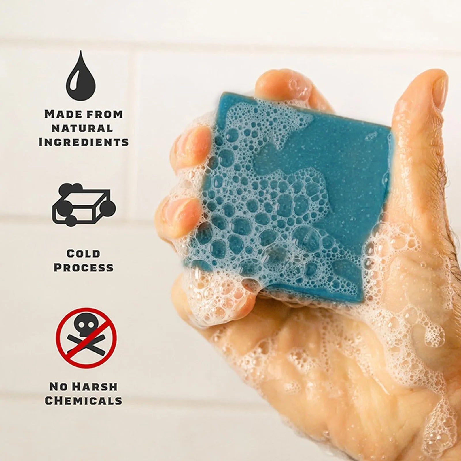 Savon en barre naturelle pour hommes, cadeau varié, savon au processus à froid, base chimique sans base dure, savon en barre pour peau sensible pour le corps, les mains et