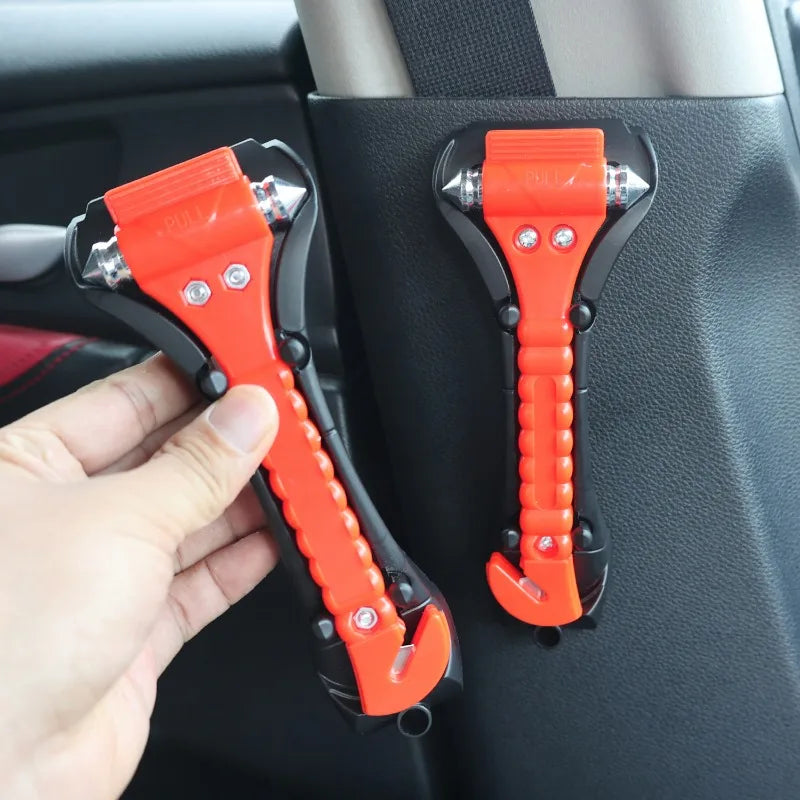 Marteau d'évacuation d'urgence 2 en 1, marteau de sécurité en acier au carbone de haute dureté, coupe-ceinture de sécurité pour camion automobile et Bus