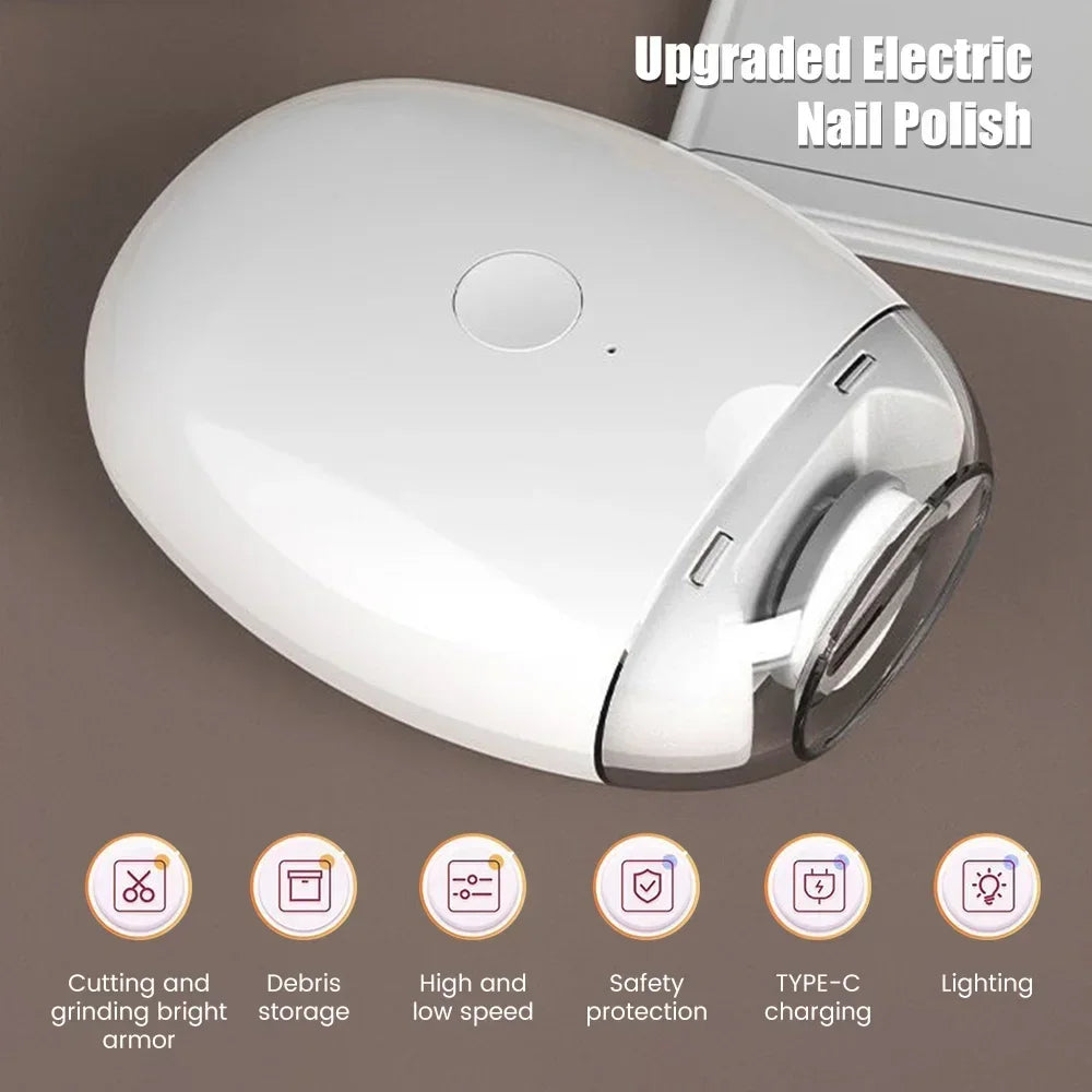 Coupe-ongles électrique 2 en 1 avec lumière LED, broyeur automatique pour bébé et adulte, Mini outils de manucure, soins des ongles