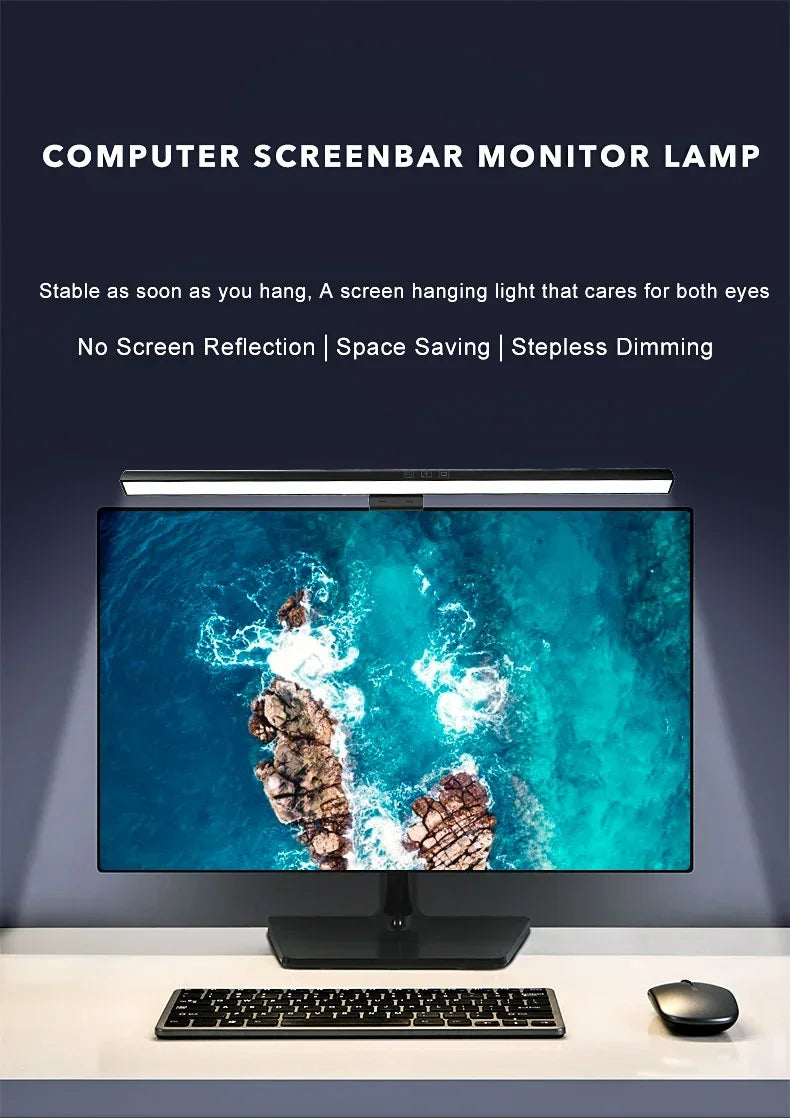 LED lampe de bureau moniteur barre lumineuse PC ordinateur écran réglable lumière 33 cm 50 cm bureau étude lecture lampe de Table suspendue alimenté par USB