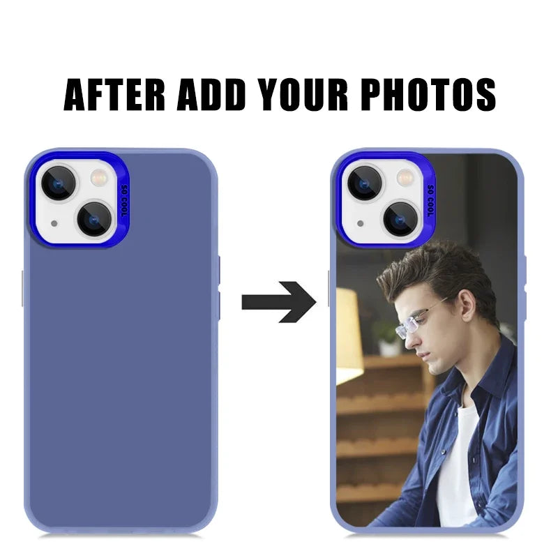 Coque de téléphone personnalisée pour iPhone 16 15 14 Plus 12 13 11 15 Pro MAX XR XS X 7 8 SE, Design de couverture, Photo, nom, Photo