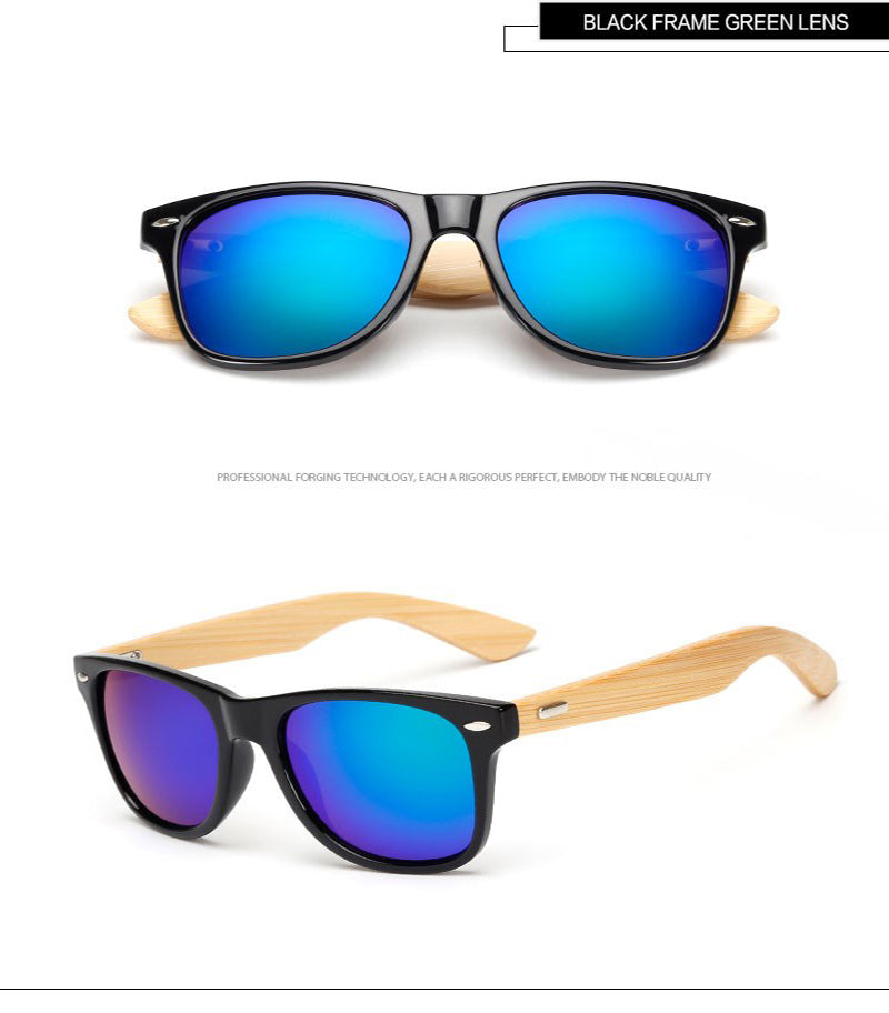 16 couleurs bambou lunettes de soleil hommes lunettes de soleil en bois femmes marque concepteur miroir Original bois lunettes de soleil rétro de sol masculino