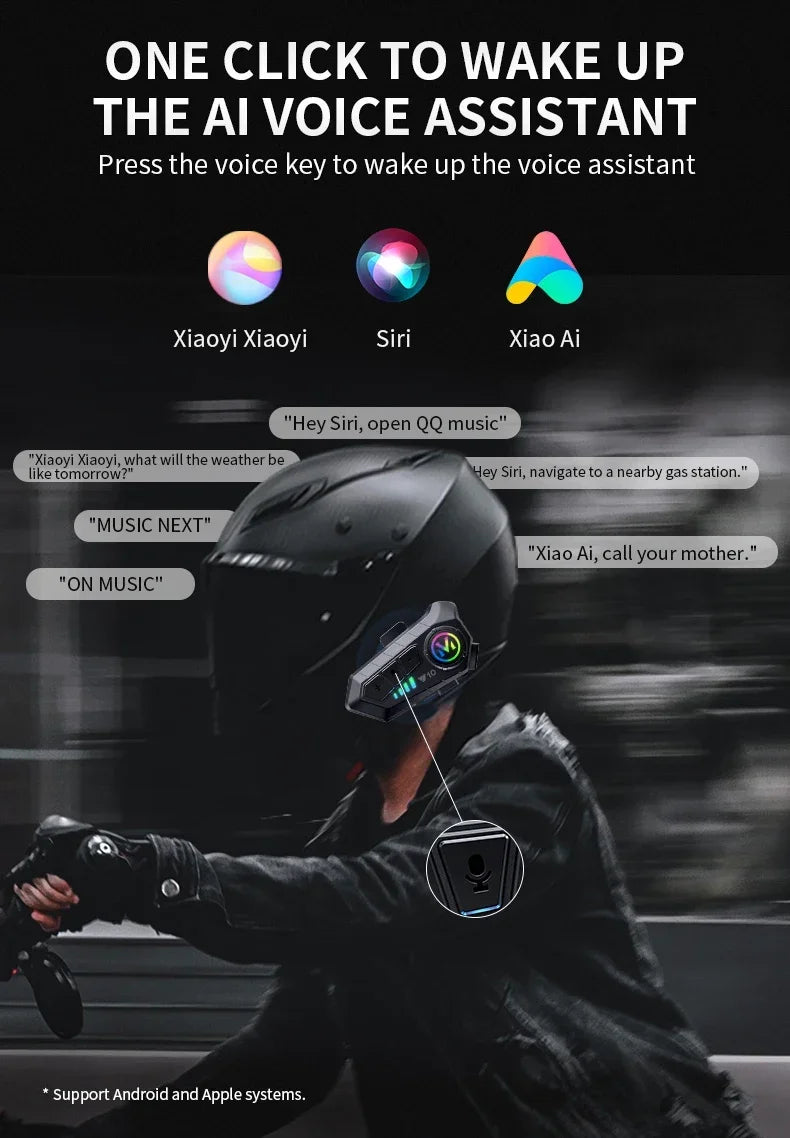 Bluetooth 5.3 casque casque sans fil mains libres appel téléphone Kit Moto étanche écouteur MP3 lecteur de musique haut-parleur pour Moto