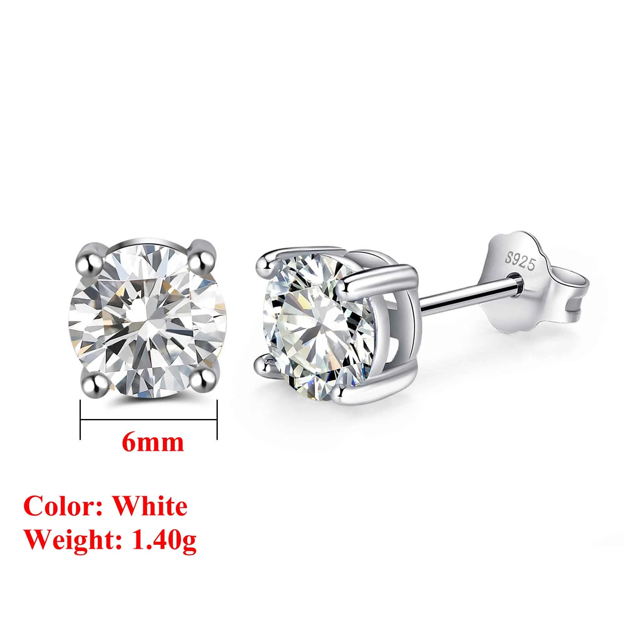 Effie Queen 925 boucles d'oreilles en argent Sterling pierre de naissance pour femmes AAA Zircon cubique 12 couleurs boucles d'oreilles mode fille bijoux SE84