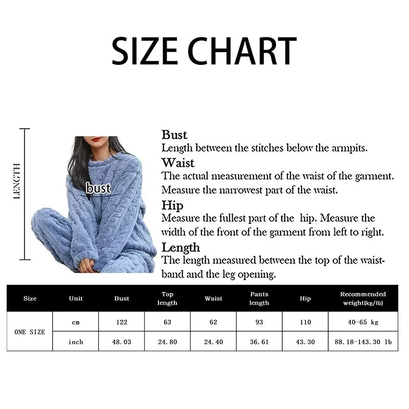 Ensemble pyjama chaud en velours de corail doux pour femmes, vêtements d'extérieur confortables pour l'hiver, cadeau de noël pour la rentrée scolaire ﻿