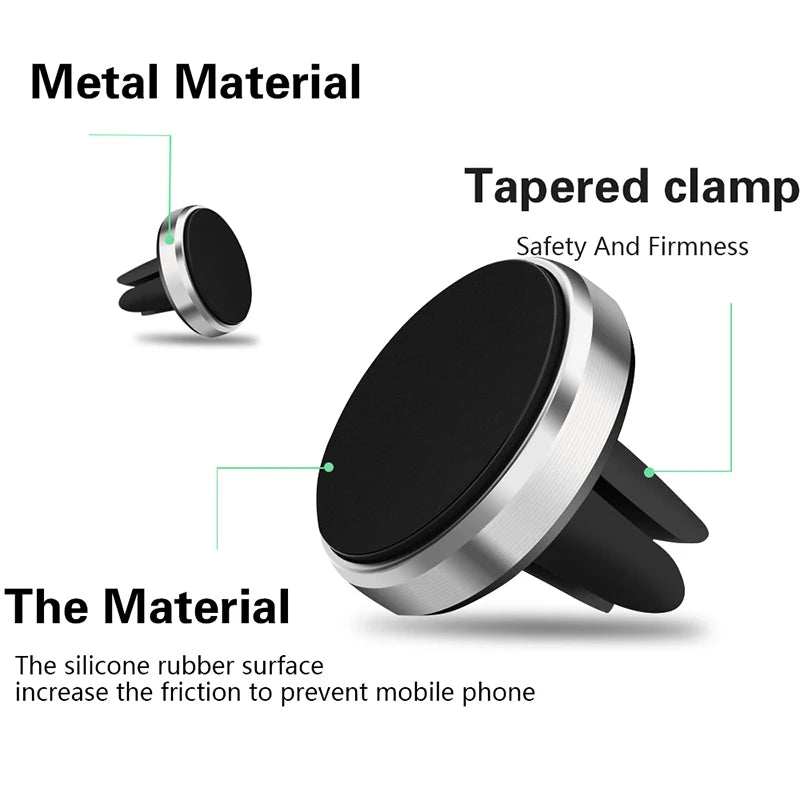 Support de téléphone magnétique universel pour voiture, pour tous les téléphones pour iPhone Xiaomi, Support magnétique pour grille d'aération, Support de téléphone portable GPS