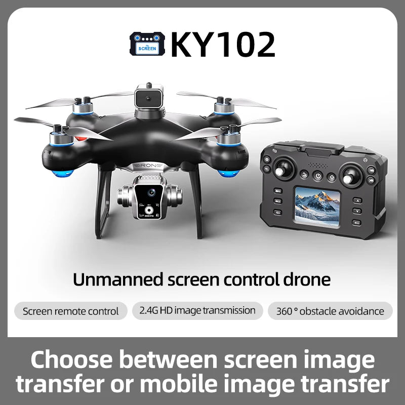 Nouveau Drone KY102 avec écran 8K, double caméra, localisation du flux optique sans balais, évitement Intelligent des obstacles, jouets d'hélicoptère RC