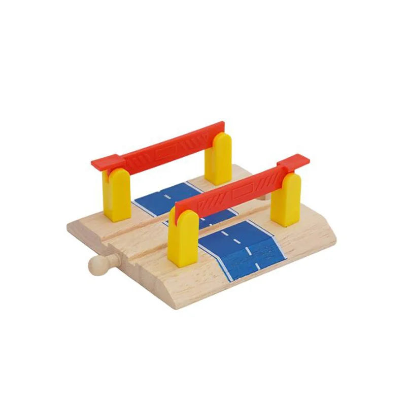 Jouets pour tout-petits, Train en bois, accessoires de voie ferrée, Barricade, scène de piste de plate-forme, jouets Puzzle pour garçons et filles