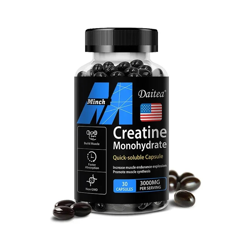 Créatine monohydrate - 3 000 mg par service, créatine pré-entraînement pour aider à construire les muscles, améliorer l'énergie et les performances
