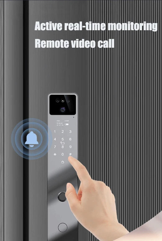 Tuya App serrure intelligente maison antivol porte serrure d'empreintes digitales avec caméra mot de passe serrure grande serrure de porte