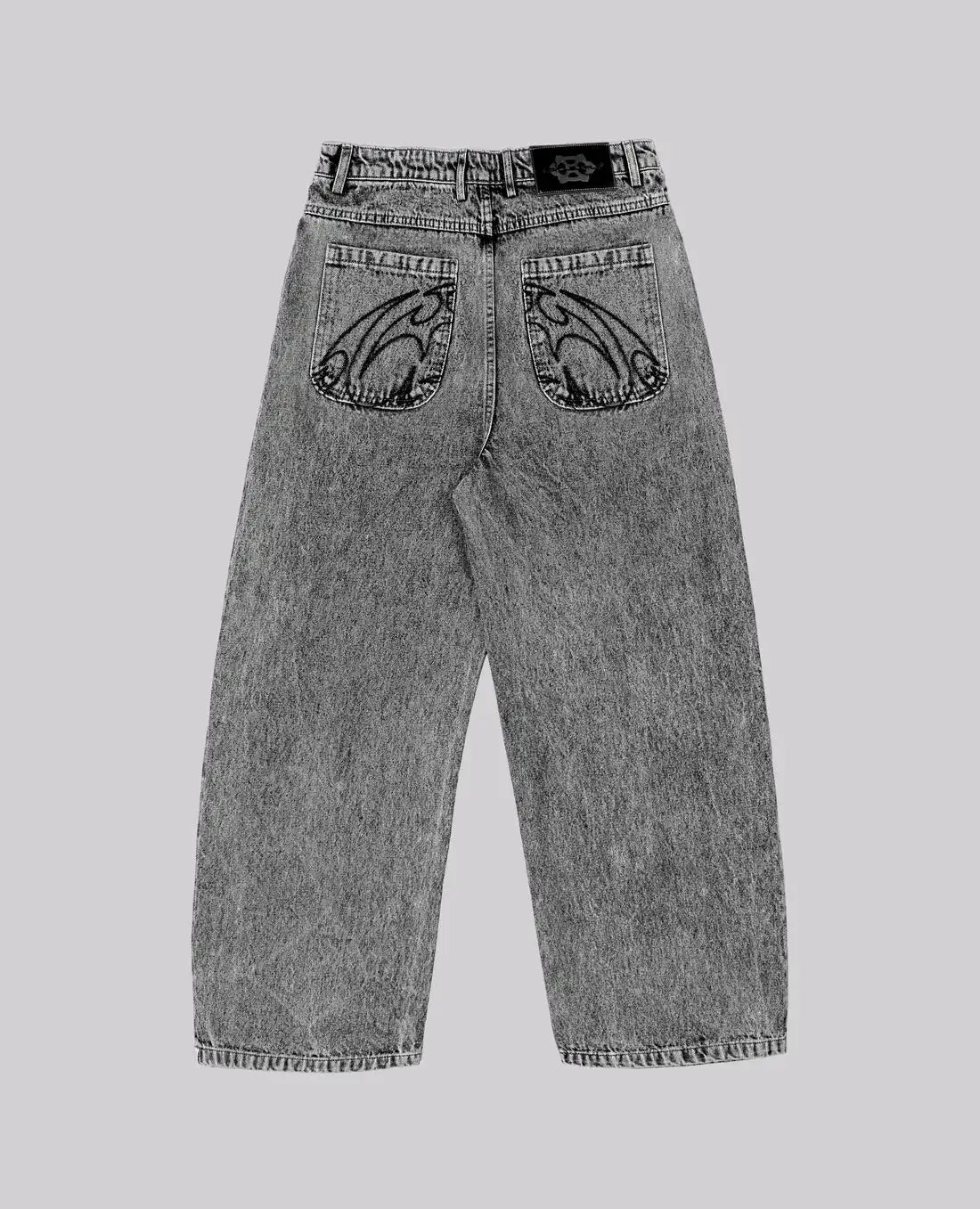 Retro 90s street-style embroidered jeans for men and women, R&amp;B, solid color, straight leg, women's, Y2K, Harajuku, Hip Hop, punk style
