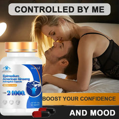 Supplément de ginseng américain biologique 100 % pur non OGM - 60 capsules soutient la santé reproductive, l'endurance d'énergie naturelle