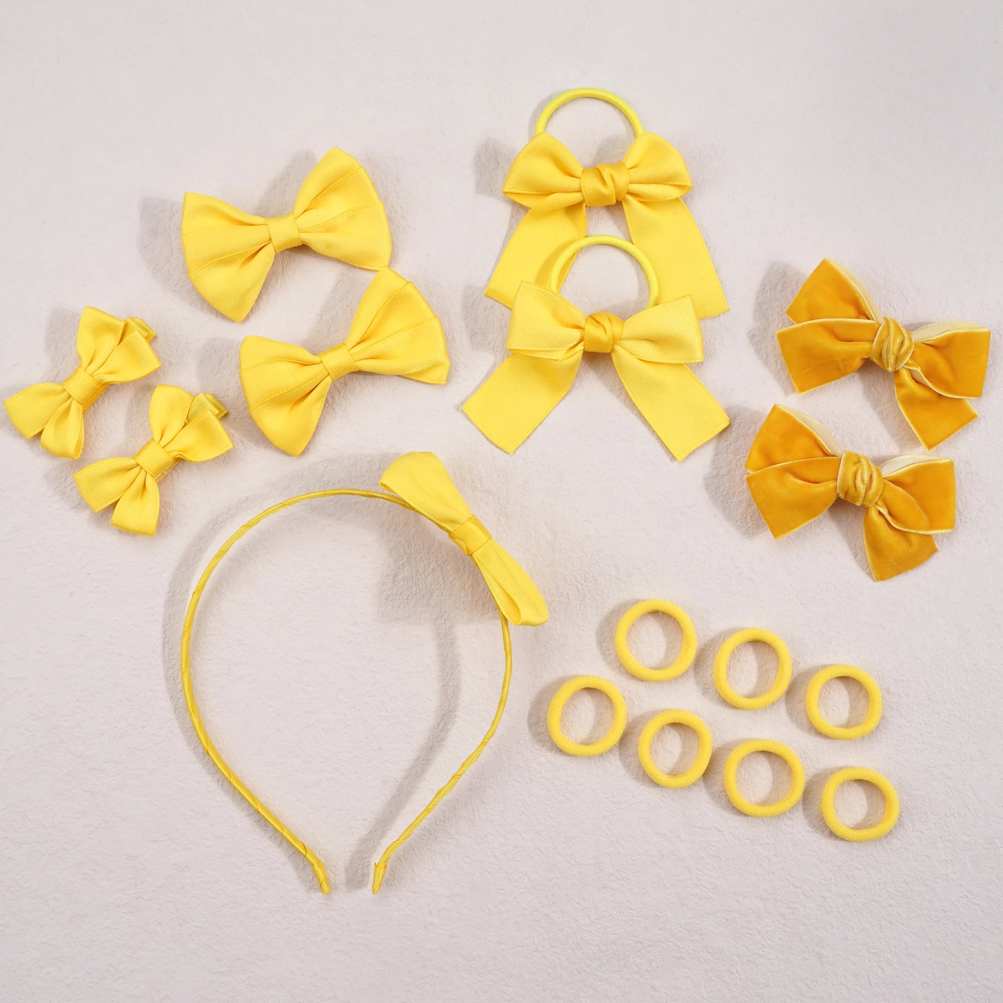 Ensemble d'accessoires pour cheveux pour filles, 16 pièces/ensemble, attaches pour cheveux, bandes élastiques en caoutchouc pour écoliers, épingle à cheveux, support queue de cheval, chouchous