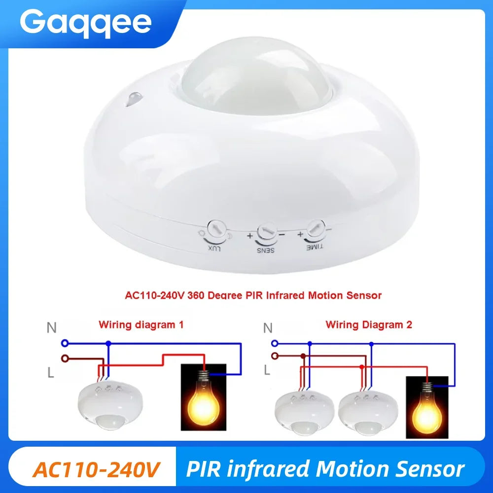 Lampe LED avec détecteur de mouvement PIR, interrupteur de vie intelligent, détection automatique, mini veilleuse sensible, 220V