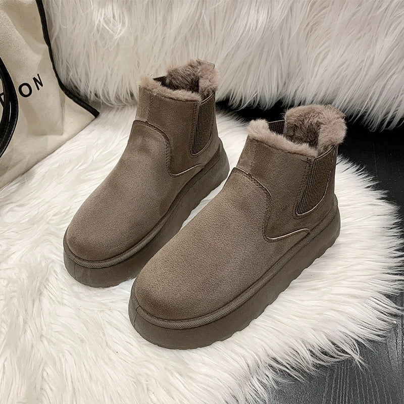 2025 nouvelles bottes de neige à semelles épaisses pour femmes en peluche chaude marque de luxe bottines de créateur hiver Mujer Botas nouvelles bottines pour femmes