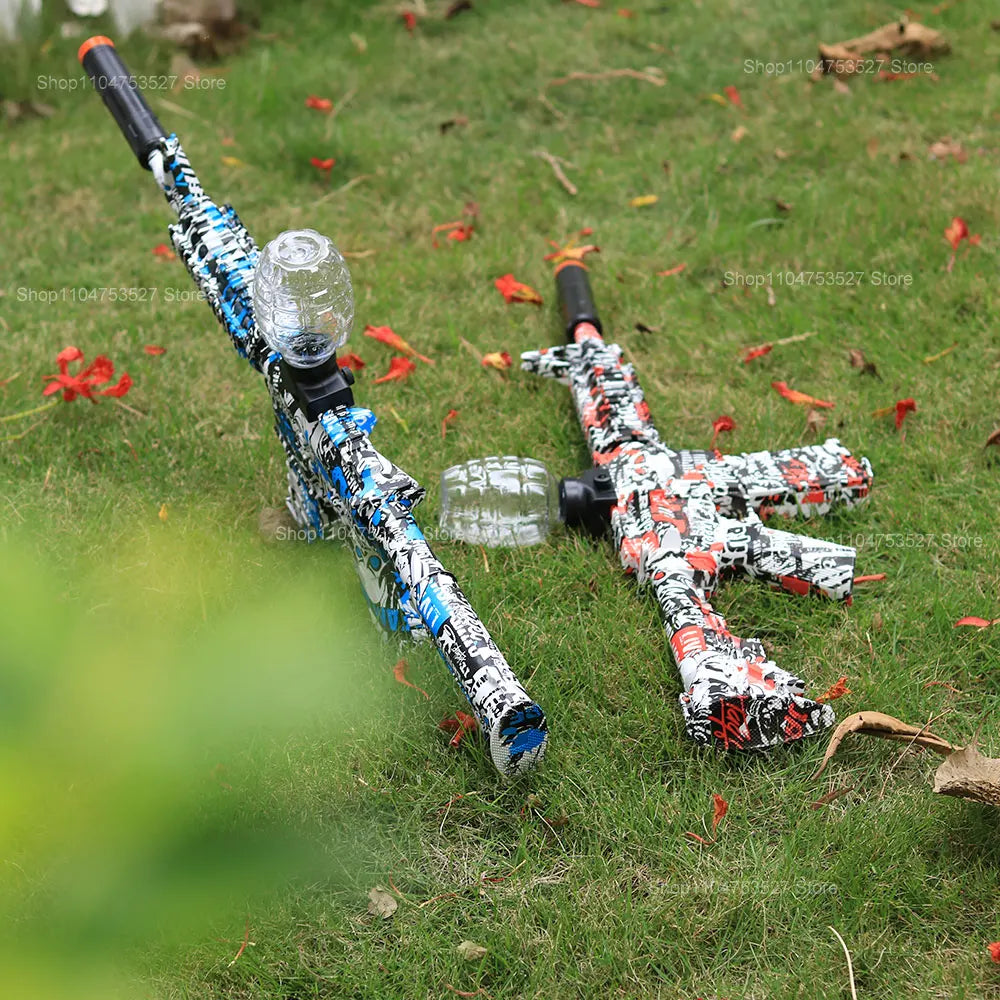 Boule de Gel électrique Blaster, pistolet à jouets, finition métallique à grande vitesse, jeux de plein air, activités de jouets, jeu d'équipe pour plus de 14 (Bullets exposés)